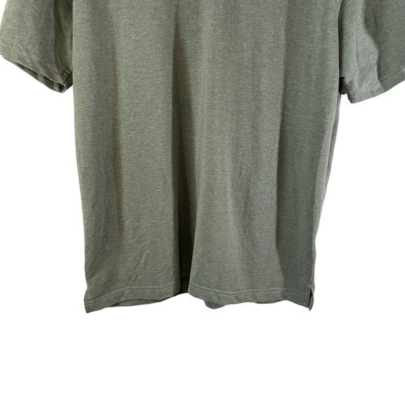 BANG BANG JEANS Men's Short Sleeve Split Neck T-Shirt Green - Picture 4 of 7